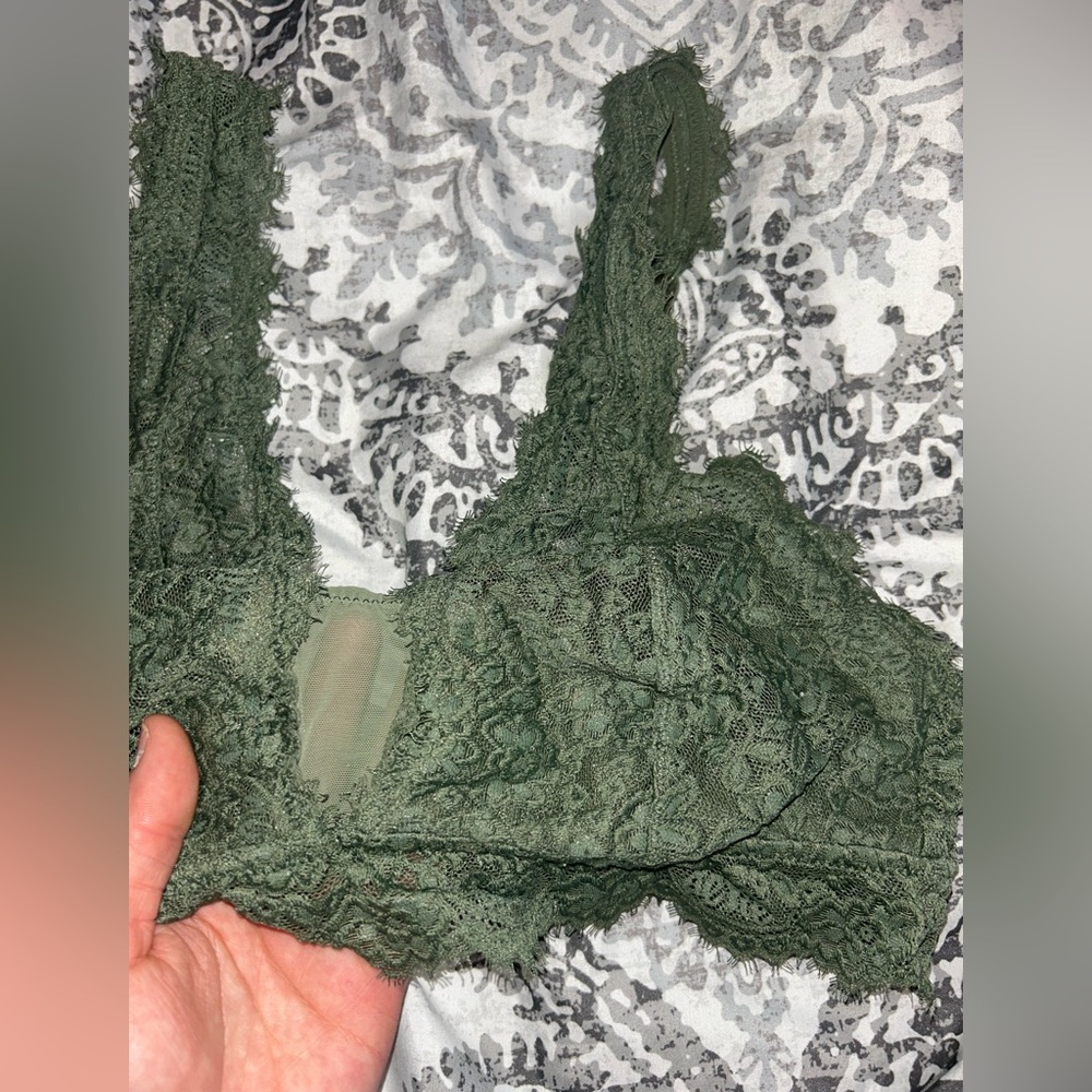 Aerie Lace Bralette in Forest Green - Picture 3 of 9